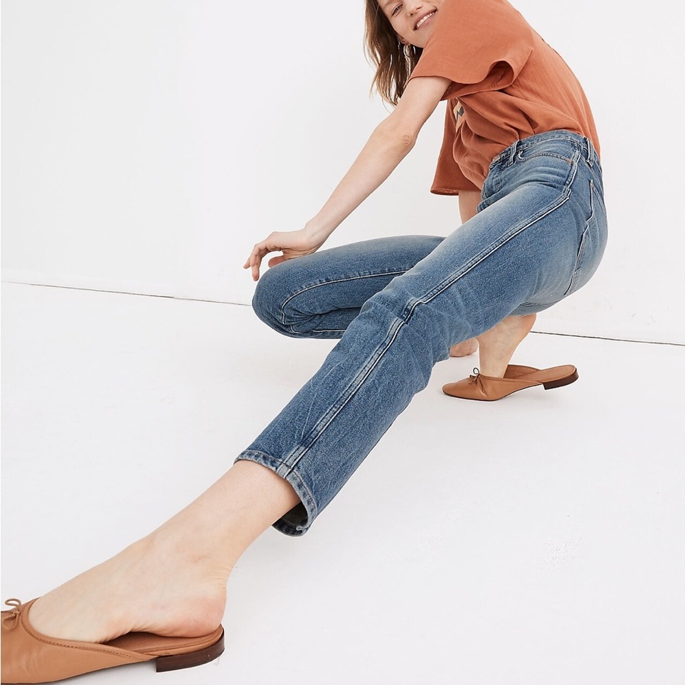 Rivet and Thread high rise stovepipe jeans in Hayes wash Madewell